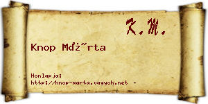 Knop Márta névjegykártya